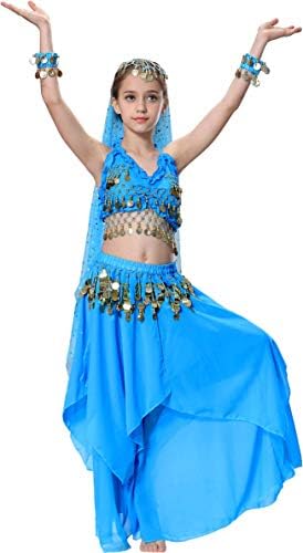 Mädchen Bauchtanz Kostüm Set - Professionelles Tanzoutfit Für Kinder