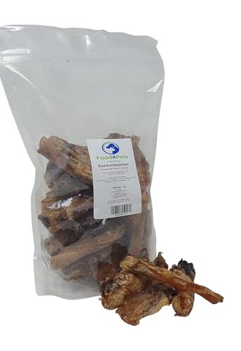 Food4Pets 1kg Rinder-Achillessehnen – Hunde Kausnack Stücke ab 10 cm – Leckerli im wiederverschließbaren Beutel