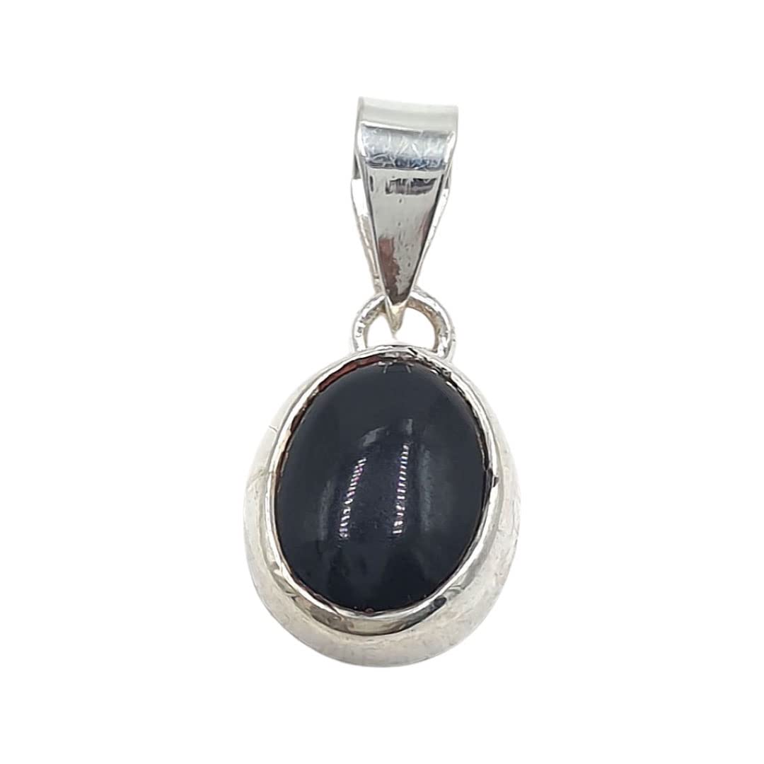 sahiba gems 925 Sterling Silver 6.50 Carat Natural Black/Kala Hakik (Agate) Baby Nazar Locket Pendant (Locket)-picture-48