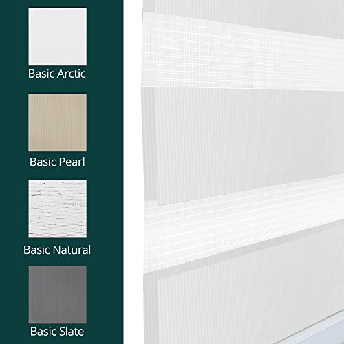 Chicology Zebra Blinds , Roller Window Shades , Blinds For Windows , Roller Shades For Windows , Window Shades For Home , Window Shades , Pull Down Shades For Windows , 46"W X 72"H , Basic Arctic #TOP6