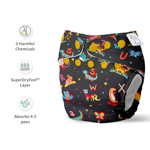 Image of SuperBottoms Cloth Diapers for babies -3 UNO Waterproof Outers - New Version | Reusable Cloth diapers for babies from 3M to 3Y with 3 reusable UNO Shells & 1 stay dry insert