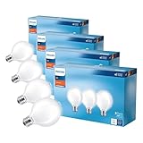 Philips LED 60W G25 3-Pack Basic Soft White (2700K) 500 Lumen (5.5W = 60W) Frosted Flicker-Free Light Bulbs |(Pack of 12)