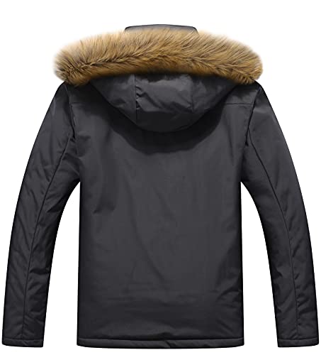 MOERDENG Men's Winter Snow Coat Warm Ski Jacket Waterproof Hooded Work Outerwear