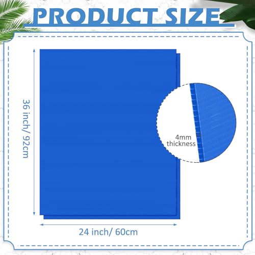 Image of Patelai 12 Pcs 24 x 36 Inches Corrugated Plastic Sheet Corrugated Poster Board 4mm Thick Waterproof Blank Board Sheets Plastic Yard Sign for Garage and Estate Sale, Indoor and Outdoor Use(Blue)