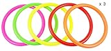 Fushing 15Pcs Multicolor Plastic Toss Rings for Kids Ring Toss Game, Speed And Agility Training Games,Carnival Garden Backyard Outdoor Games,Bridal Shower Game,Game Booth (3.35