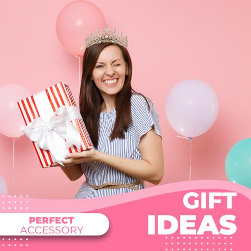 image for Papoopy Birthday Tiara Crown with Sash for Women, Headband Hair Access