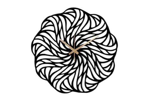 Image of Metal Wall Clock for Living Room, Bedroom, Office, Kitchen, Home and Hall, Stylish Designer Big Size Modern Wall Watch for Home Decor Black (Mandala, 40 CMS)