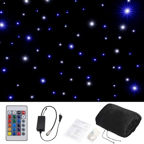 Rideau Étoilé LED 3x3M en Velours Pliable avec Contrôleur Multi-Effets