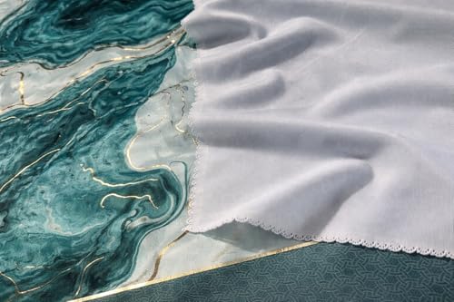 Image of AAZEEM Printed Tablecloth Soft Feel Foil Print Table Cover 4-6 Seater,Table Cover,Dining Table Cover, Table Linen,Dining Table Chair Cover,Dining Table Cover 6 Seater|Green|36 X 54 Inches