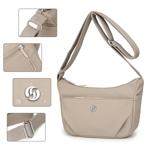 Travistar Umhängetasche Damen Kleine Handtasche Wasserdicht Nylon Crossbody Bag Damen Leichte Schultertasche mit Verstellbarer Breitem Gurt Freizeit Messenger Bag für Einkaufen, Reisen – Bild 6