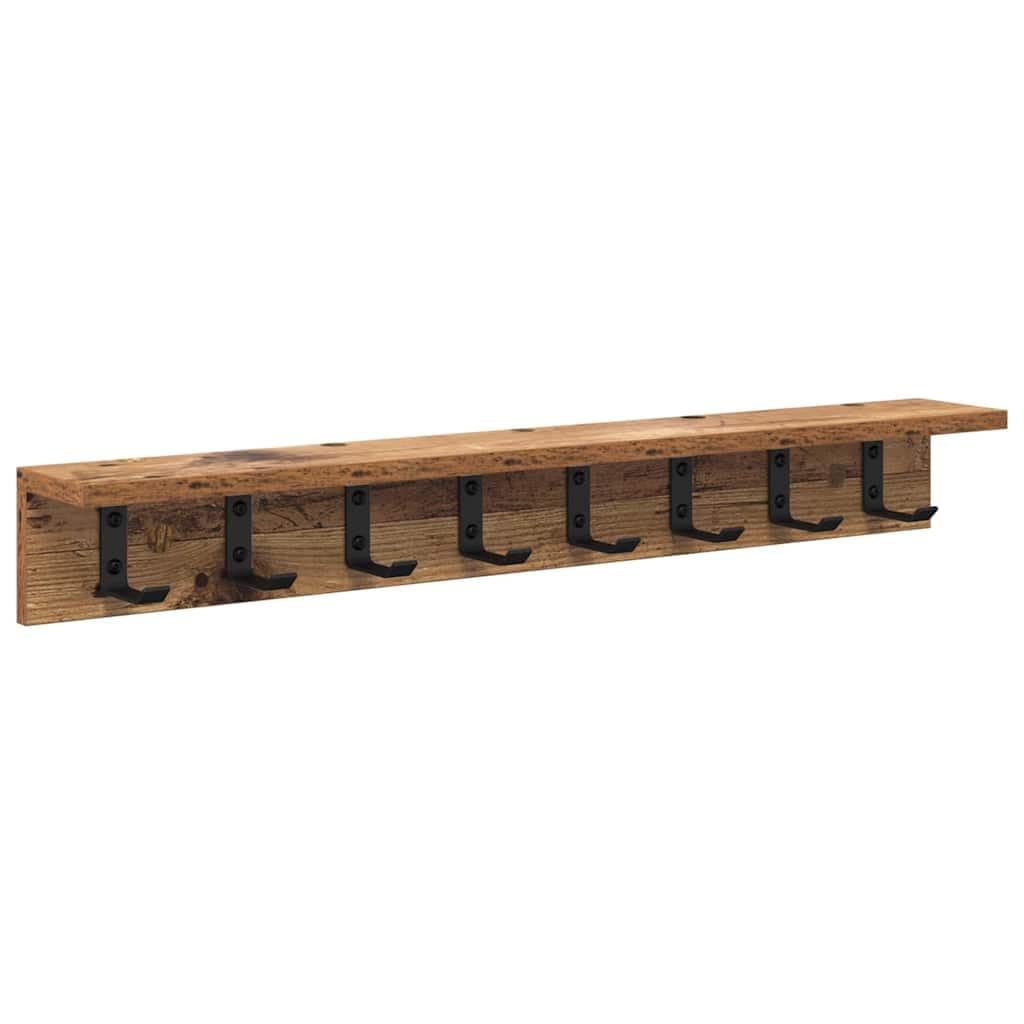 Appendiabiti da parete rettangolare con ripiani | Legno di facile montaggio, salvaspazio, ideale per corridoi e piccole aree
