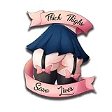 OMAKEMI (5.1'') Thick Thighs Save Lives Funny Car Stickers for Window Bumper Trunk Motorcycle Helmet