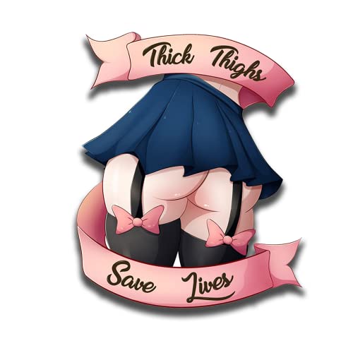 Omakemi (5.1'') Thick Thighs Save Lives Funny Car Stickers For Window Bumper Trunk Motorcycle Helmet Laptop Vinyl Car Wrap #TOP7