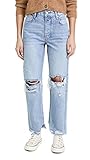 Free People FP Movement Women's Tapered Baggy Boyfriend Jeans, Mid Century Blue, 28