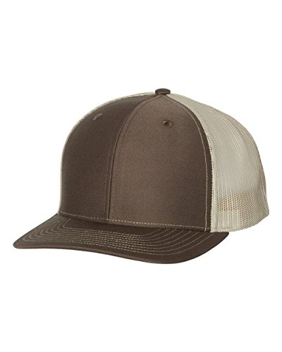 Richardson 112 Trucker OSFA Baseball Hat Ball Cap, Brown Khaki
