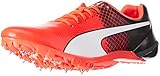 puma evospeed electric tricks, scarpe da atletica leggera unisex-adulto, rosso red blast black white 01, 38.5 eu