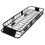 FORWODE 250LBS. 64" x 23" x 6" Roof Rack Carrier Basket, Universal Rooftop Cargo Luggage Rack Basket for Car, SUV, Truck