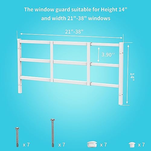 Protector de seguridad para ventana: evita caídas con este sistema ajustable blanco fijo 4