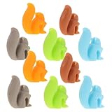 [TEMPNAP] 10個 シリコン製可愛いリス形ティーバッグホルダー カラフル飲み物識別マーカー パーティー用カップハンガー 素材で も お茶を楽し