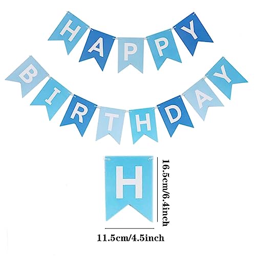 Image of Happy Birthday Gradient Blue Banner Decoration Party Supplies