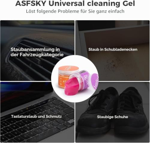 ASFSKY 2 Stück Tastatur Reinigungsgel, Reinigungsgel für den Innenraum – Ansicht 4
