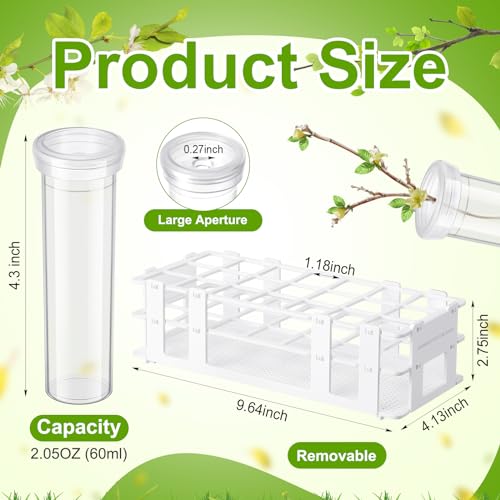 image for Willinglong 22 Pcs 60ml Large Floral Tubes with Rack Holder Set for Mi