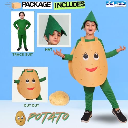 Image of Kaku Fancy Dresses Fruit and Vegetable Costume Paper Cutout with Cap For Kids | Healthy Food Costume For Boys & Girls (Tracksuit Not Included)