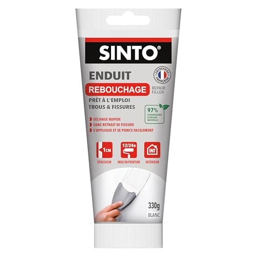 SINTO – Enduit de Rebouchage Trous & Fissures – Prêt à l’Emploi – Sans...