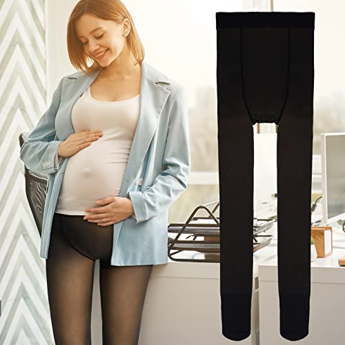 Bonuci Maternity Pantyhose Pregnancy Fleece Lined Tight Women Black Stretchy Opaque High Waist Legging (220G Winter) #TOP4