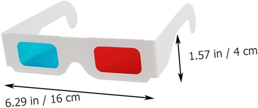 HOMSFOU 30pcs Disposable Glasses White Cardboard Frames for Movies and Videos Lightweight Anaglyph for Boys and Girls and Adults