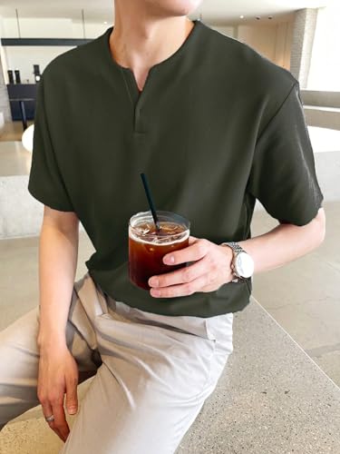 Image of Leriya Fashion T-Shirt for Men || Cotton Tshirt for Men || Plain Tshirt for Men || Half Sleeve T-Shirt for Men || V-Neck Style Design T-Shirt for Men