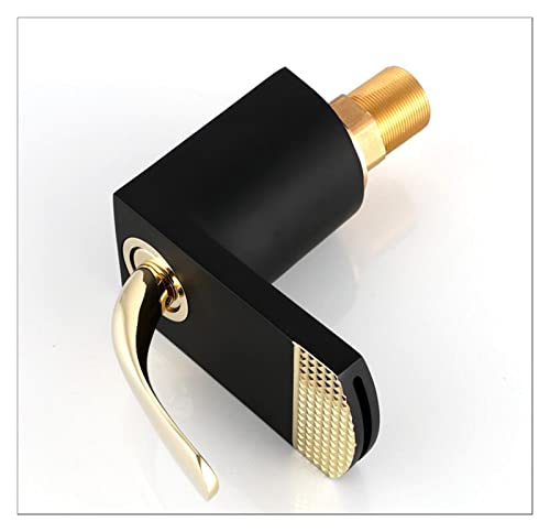 Robinet de lavabo cascade en laiton chic mitigeur noir et or