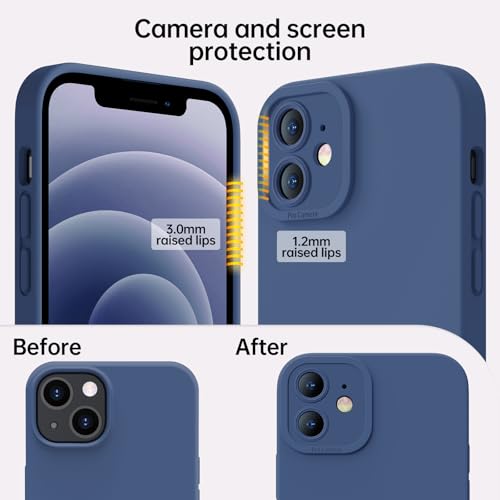 Kiresen Designed for iPhone 12 Mini Case with Screen Protector - Upgraded Camera Protection - Wireless Charging Compatible - Silicone Protective Phone Case 5.4" for Men Women Girls - Navy Blue by Kiresen - Used condition - Image 4