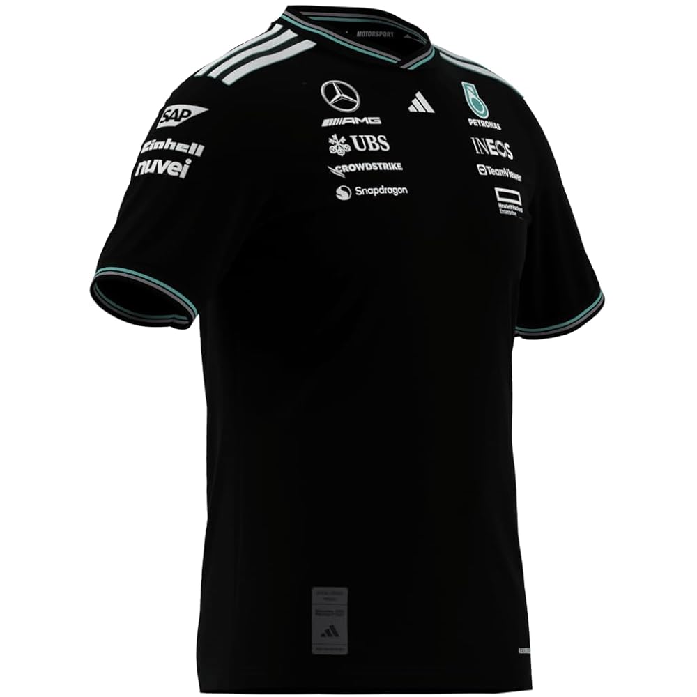 Mercedes AMG Petronas adidas F1 2025 シャツ Mercedes AMG Petronas adidas F1 2025 Team Driver T-Shirt - Black