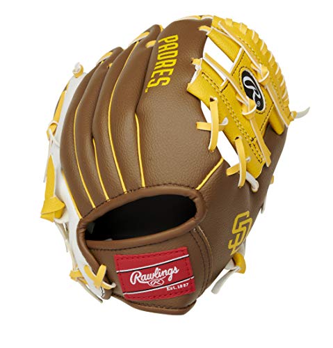 Rawlings Mlb Team Logo Youth Glove Series, San Diego Padres, Brown, 10" #TOP2