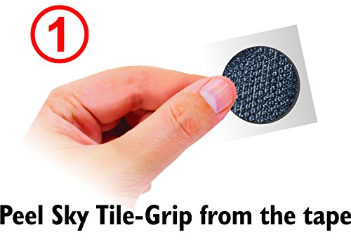Image of Sky 49mm Tile Grip Dots, Self Adhesive Grip Hook Dots for Displaying & Holding Tiles, Strong Sticky Back Tile Display Fasteners for Showrooms, Tile Samples & Exhibitions, Pack of 50, Black