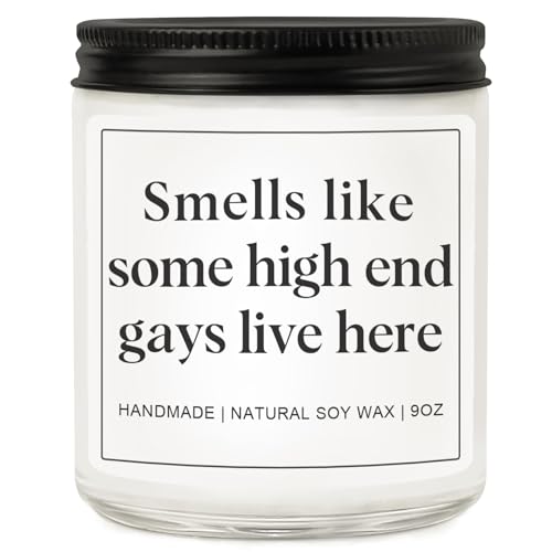 RIZOOCE Gay Gifts for Men Pride Gift for LGBTQ Boyfriend Husband Friend Brother Funny Birthday Valentines Day Present Ideas - Lavender Scented Candle