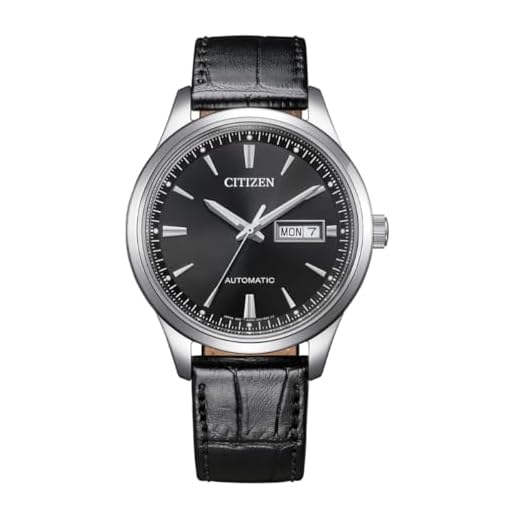 CITIZEN Men's Automatic Day/Date Watch with 40 mm Diameter in Various Designs, black, Strap.
