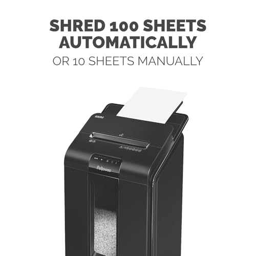 Fellowes Automax 100M Auto Feed Shredder (4629001) Shredder,Black, 26.4" x 15.4" x 14.6" image 7