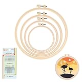 4Pcs Telaio da Ricamo, Cerchi da Ricamo Rotondi, Regolabile Telai in Legno bamb羅 Ricamo ...