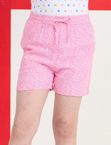 Image of Amazon Brand - Symbol Girls Regular Fit Printed Rayon Shorts | Elasticated Waistband | Age 2-14 Years