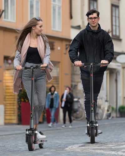 Image of VOLPAM Adult Electric Scooter, 350W /500WMotor, 8.5 inch /10 inch Solid Tires, 19 /22Mph, 32 /28 /23 /21 /18 /16Miles Max Range, Dual Braking