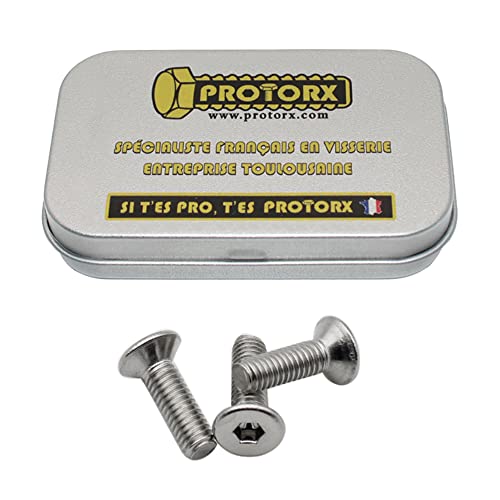 vis Tête Fraisee M3 x 10mm Inox | Vis 6 Pans Tête Cylindrique Acier A2 Boite 30 Pcs PROTORX FHC Anti-Rouille
