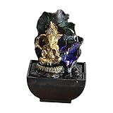 Nsaroche Ganesha Figurine Tabletop Water Feature Buddha Sculpture Elephant Decor for Meditation Space, 13cmx13cmx19cm