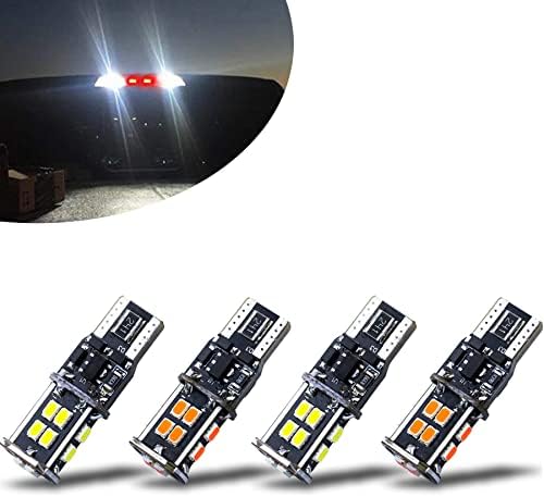 KISLED 12-24V Extremely Bright 194 912 921 168 175 2825 W5W T10 T15 LED Bulbs Fit for Chevrolet Dodge Ford GMC Honda Nissan Toyota Truck 3rd Brake Lamp Cargo Lights, White/Red