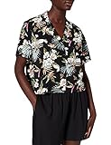 De viscosa Urban Classics Ladies Viscose Resort Shirt Camisa, Black Tropical, L para Mujer