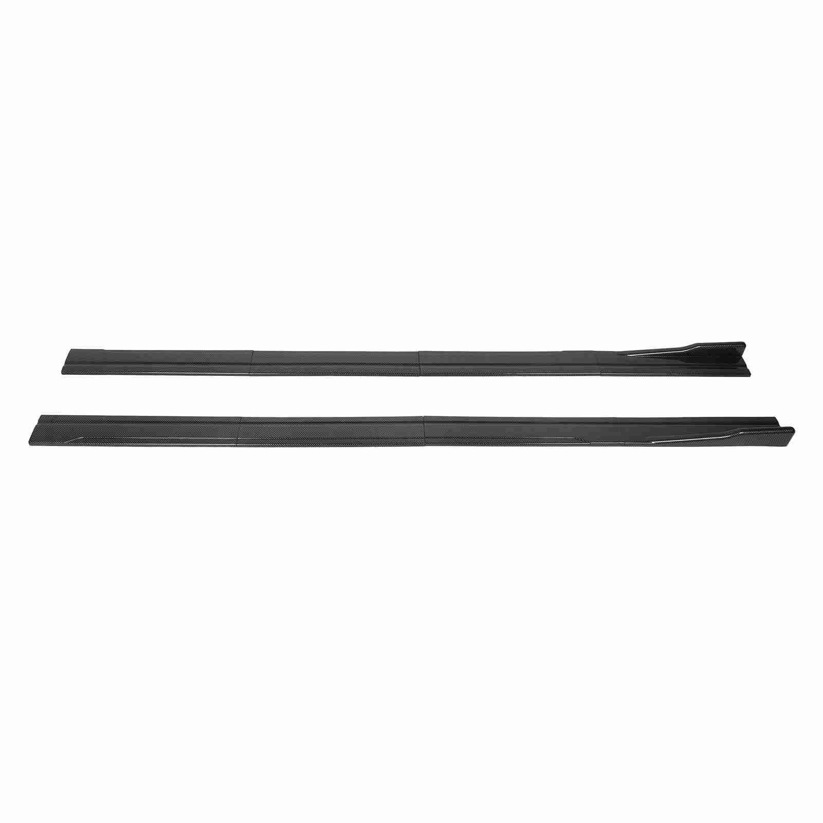 8 faldas laterales de coche de 86.5 in, divisores ABS con patrón de fibra de carbono, reemplazo universal para, panel basculante negro brillante con tornillos, mejora la