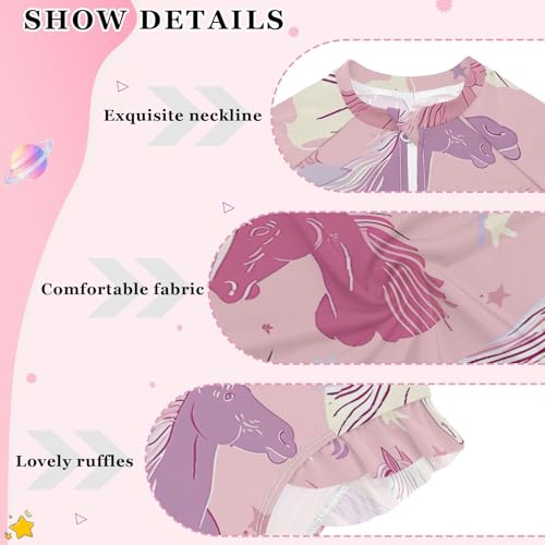 Image of Girls One Piece Swimsuits Long Sleeve Swimsuit Zipper Bathing Suits Swimwear