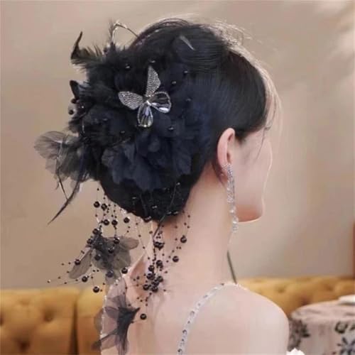 LuxeBloom Feather Tassel Hair Clip