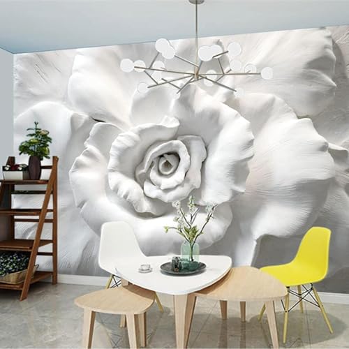 Papier peint autocollant 3D fleur rose pour rénover un mur de chambre - 4